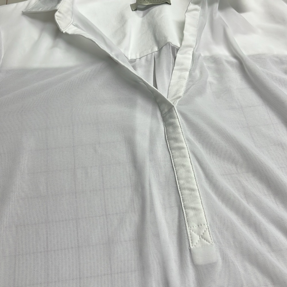 ANATOMIE Made in Italy Mesh Button Long SLV Contemporary City-Chic White Top M - Picture 6 of 16